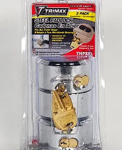 Trimax THP3XL Hockey-Puck Shackle Trailer Door Lock-3 Pack